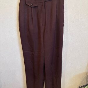 Women’s vintage Dana Buchanan Petites Brown Pants 100%silk